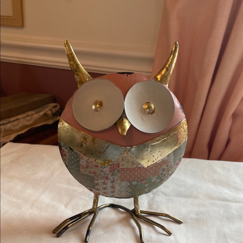 Vintage Colorful Metal Owl